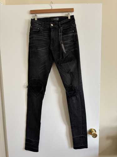 Amiri MX1 Denim Patch Broken Jean - Aged Black AW/