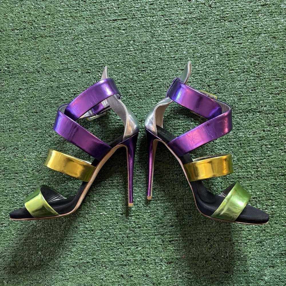 38/8 Giuseppe Zanotti Multicolor Metallic Leather… - image 3