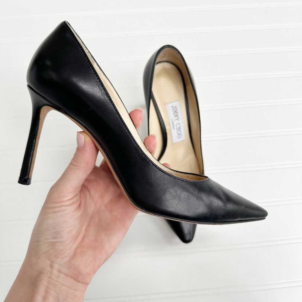 Jimmy Choo Romy Black Leather Pump Classic Stille… - image 4