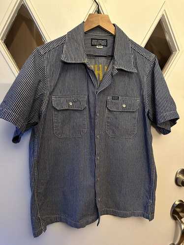 Iron Heart Hickory stripe shirt with chainstitch e