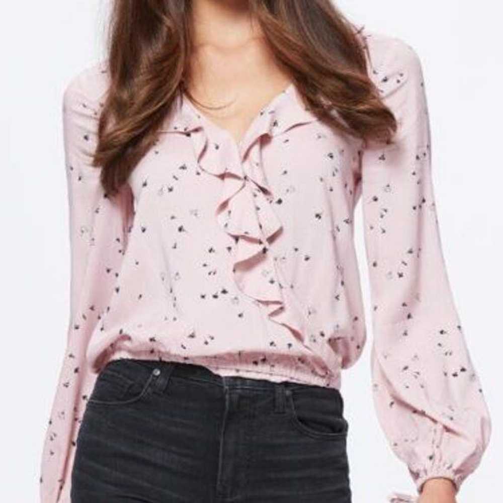 Paige Paige Long Sleeve Faux Wrap Ruffled Blouse … - image 2