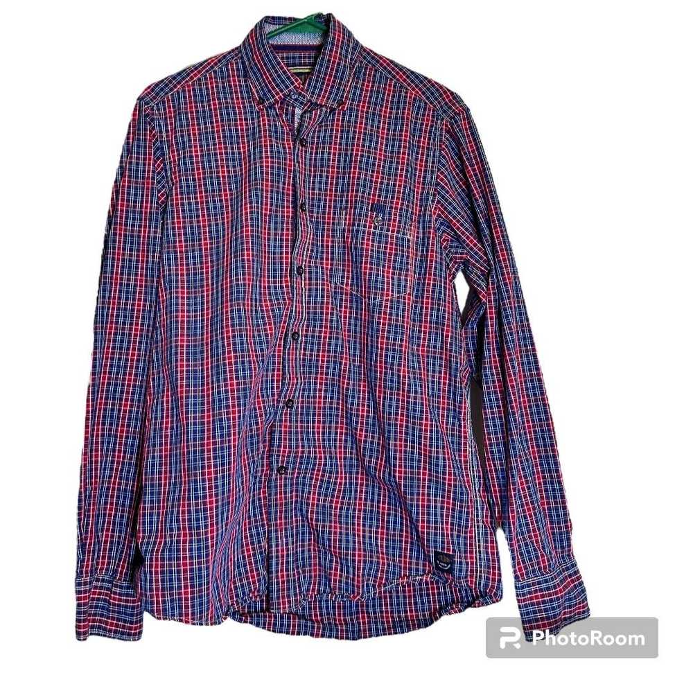 Other Casa Moda Shirt Men Medium Red Blue Plaid C… - image 1