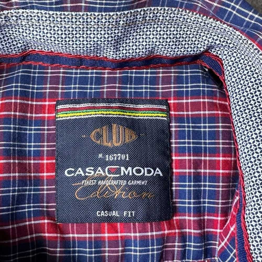 Other Casa Moda Shirt Men Medium Red Blue Plaid C… - image 3