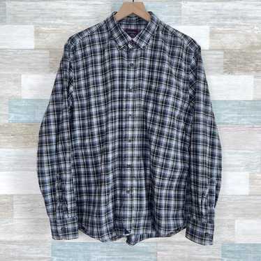 UNTUCKit UNTUCKit Flannel Plaid Shirt Blue Gray Bu