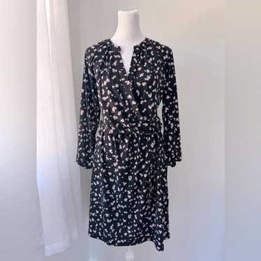 Maison Jules Black Floral Print Long Sleeve Dress