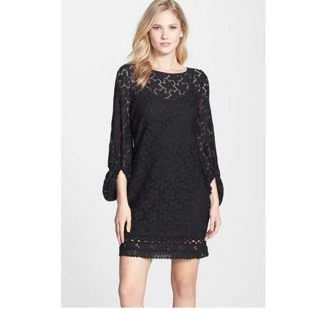 New Laundry Black Lace Shift Dress - image 1