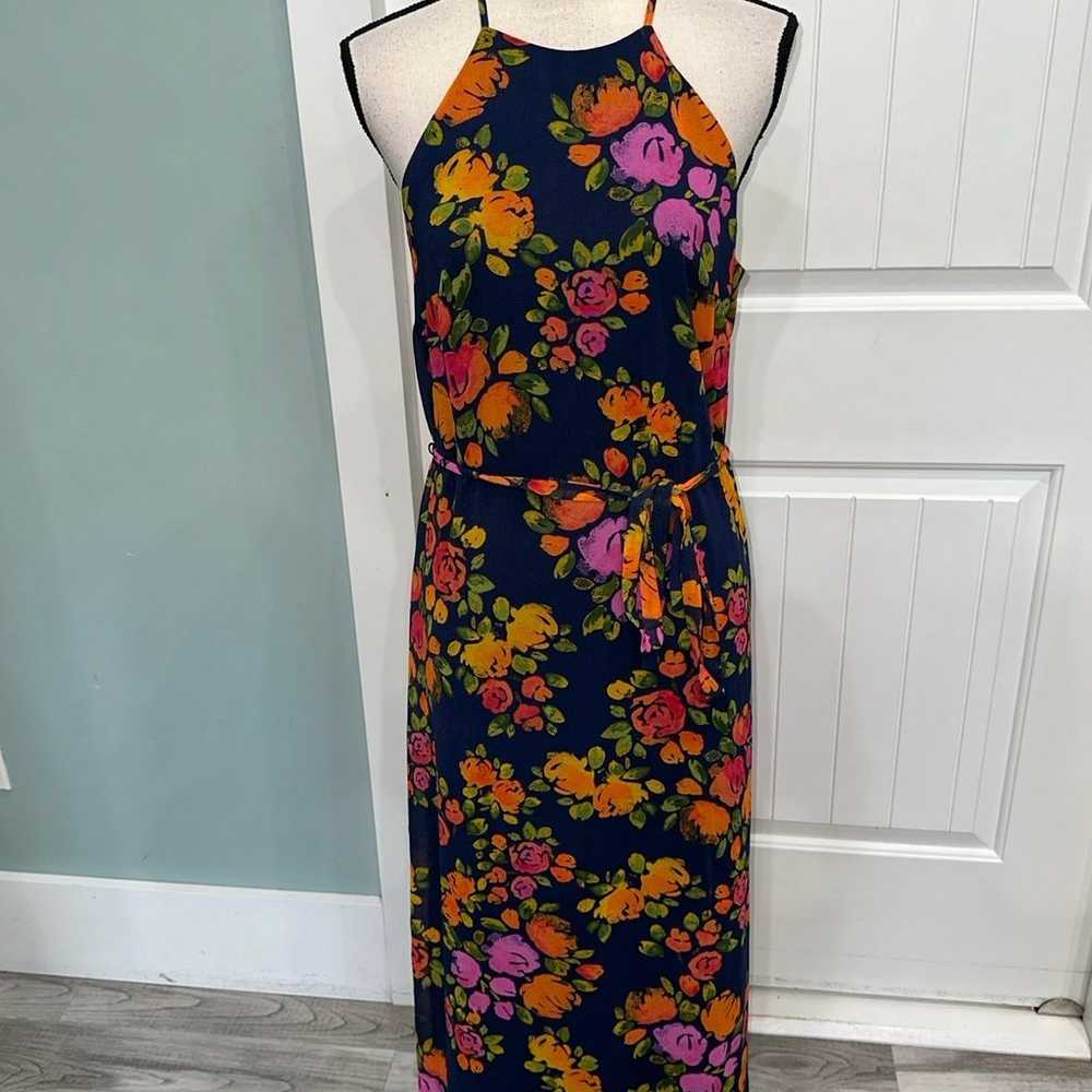 Donna Morgan Floral Tie Waist keyhole maxi dress … - image 1