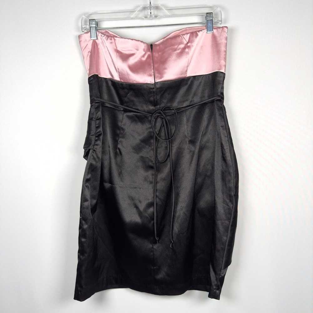 Vintage 00s Windsor Black Pink Satin Dress Cockta… - image 3