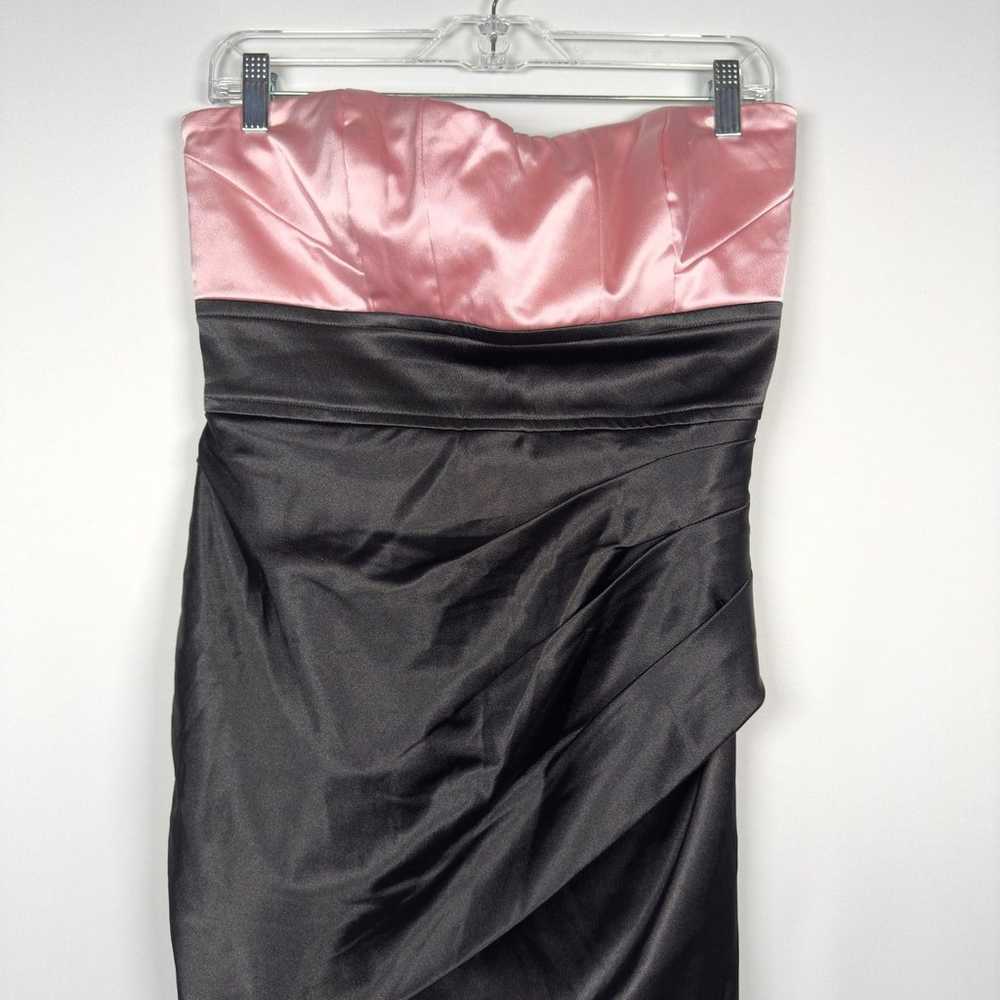 Vintage 00s Windsor Black Pink Satin Dress Cockta… - image 4