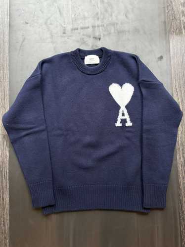 AMI AMI Paris Navy Ami de Couer Sweater in XS