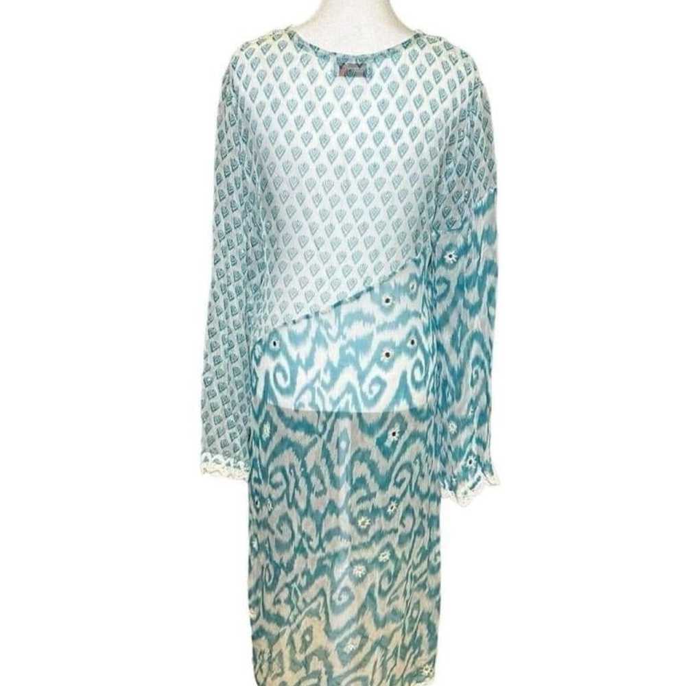 Letarte Chiffon Cover Up Dress Beaded Crochet Lon… - image 2