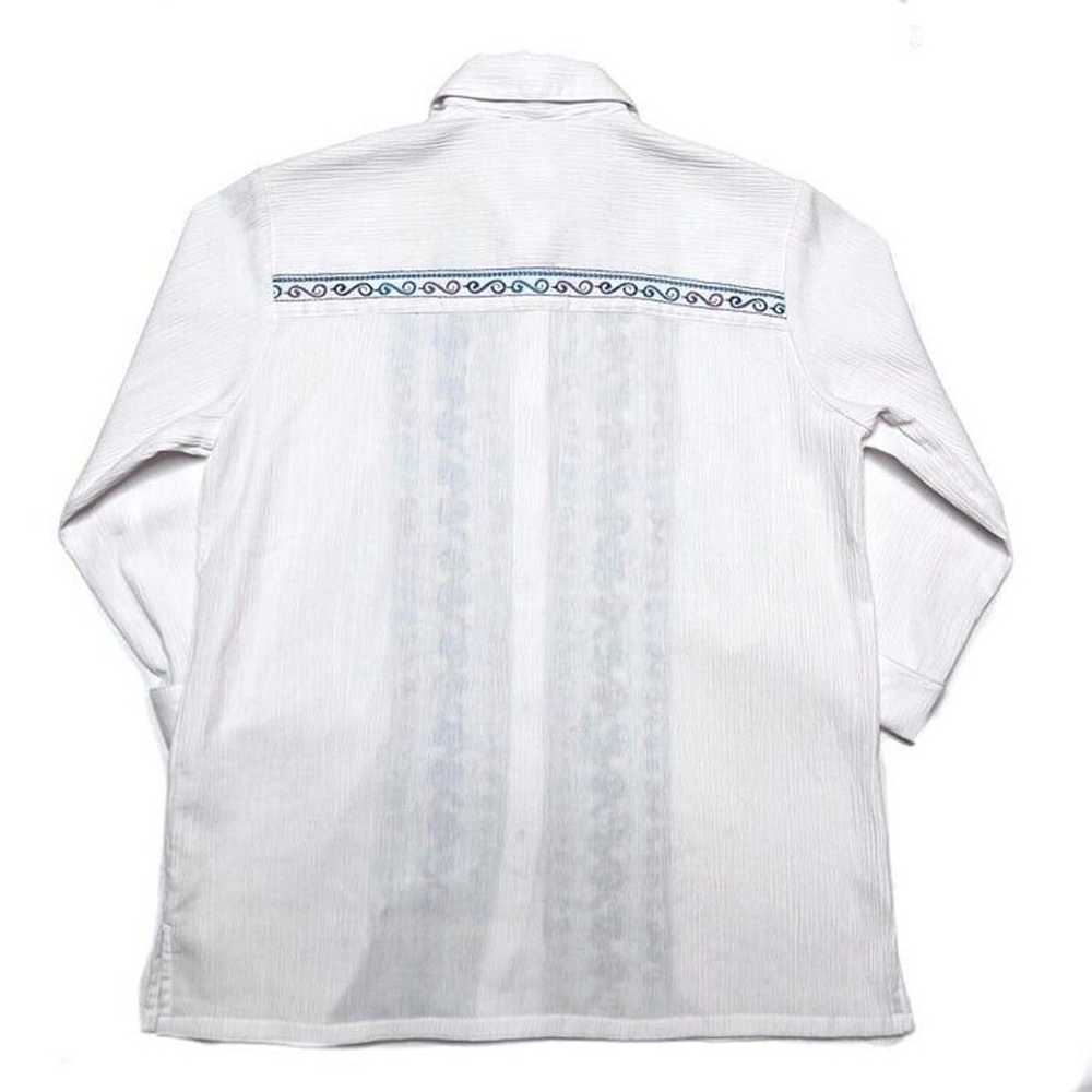 Graff Vintage 90s Embroidered Floral Shirt Stripe… - image 3