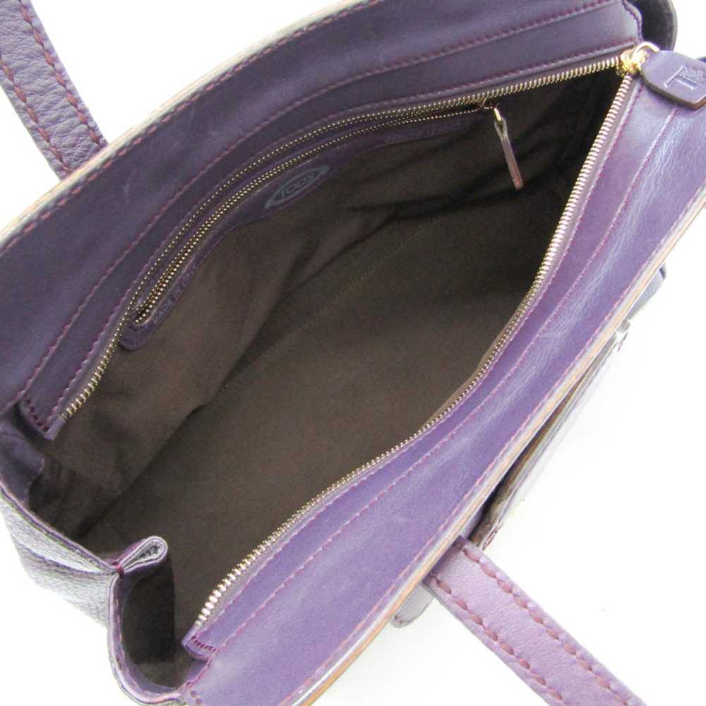 Tod's Purple Leather Tote Bag (Pre-Owned) - image 5