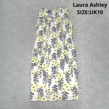 Laura Ashley Floral Sleeveless Dress Flower Botani