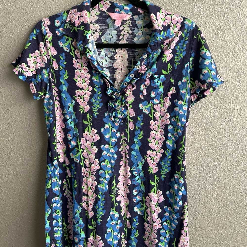 Lilly Pulitzer Foxy Foxglove 100% cotton short sl… - image 4