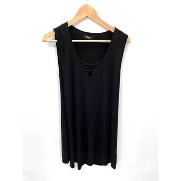 MICHAEL LAUREN Black V Neck Swing Dress // S