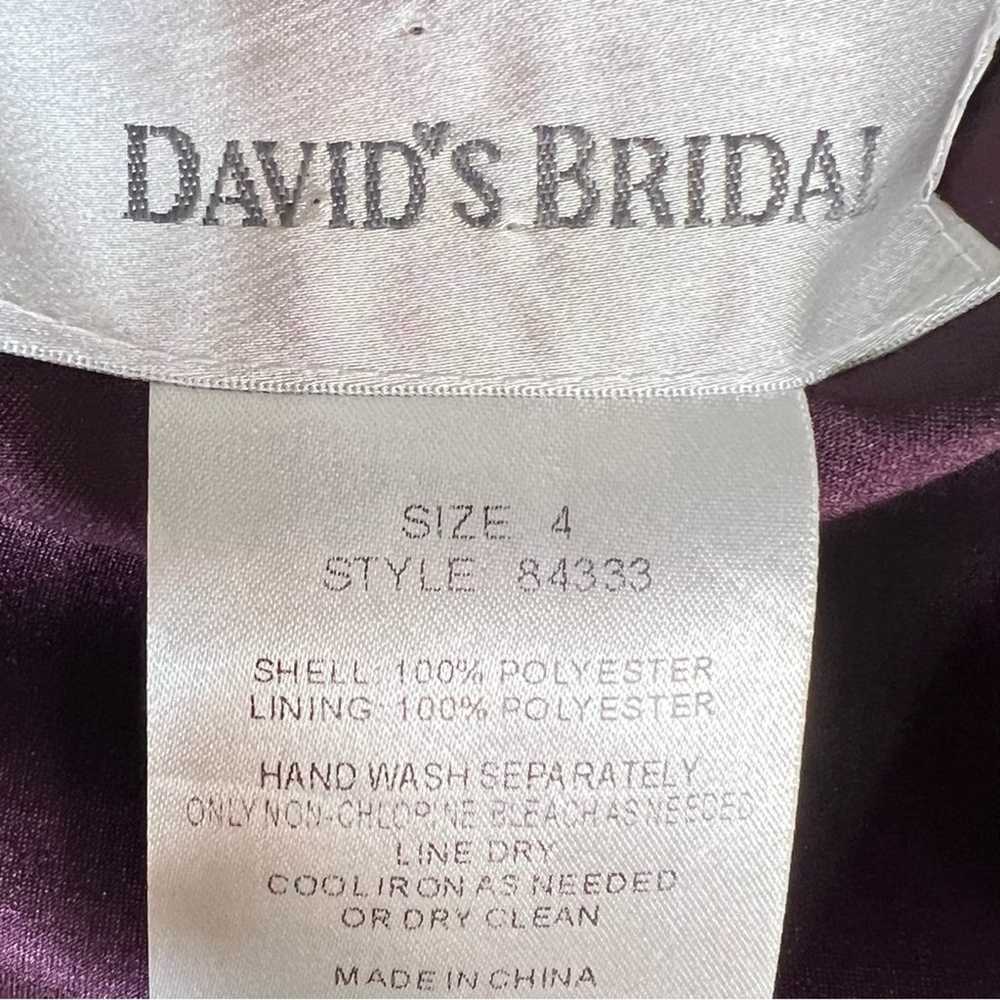 David's bridal plum purple satin one shoulder bri… - image 2