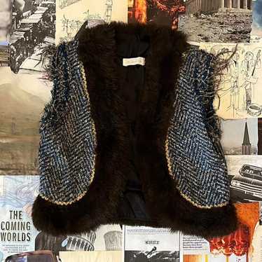 Retro cropped sweater vest brown - image 1