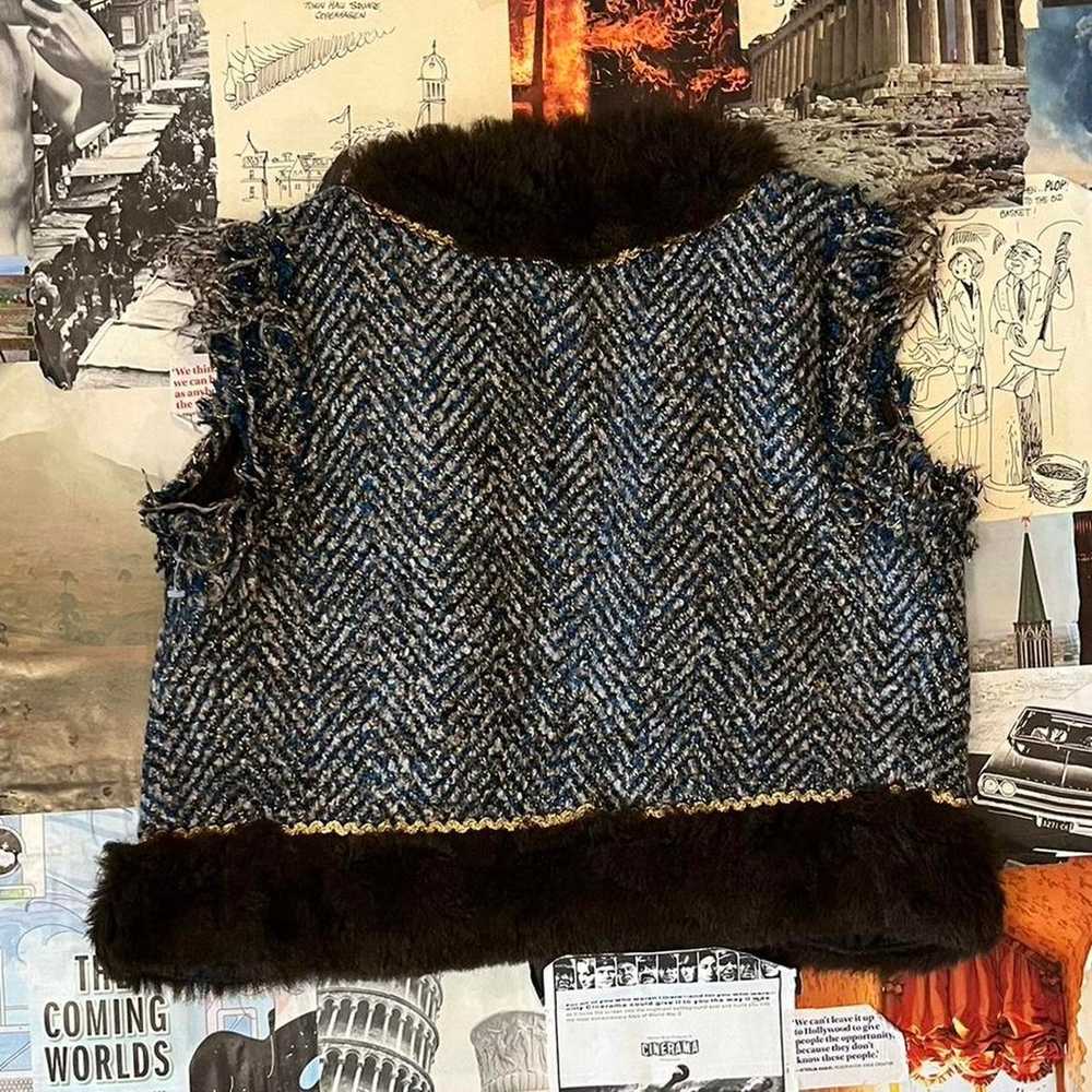 Retro cropped sweater vest brown - image 5