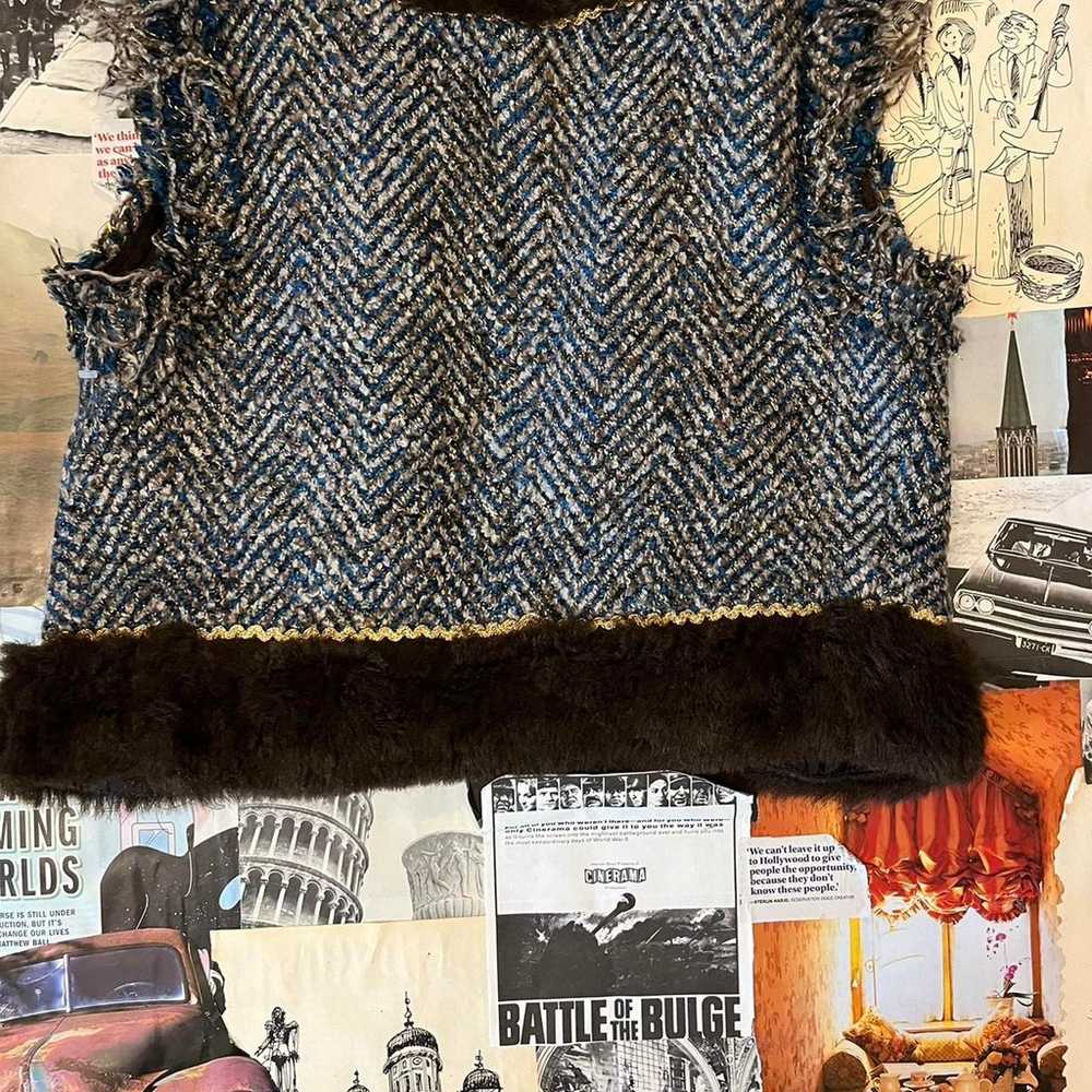 Retro cropped sweater vest brown - image 6