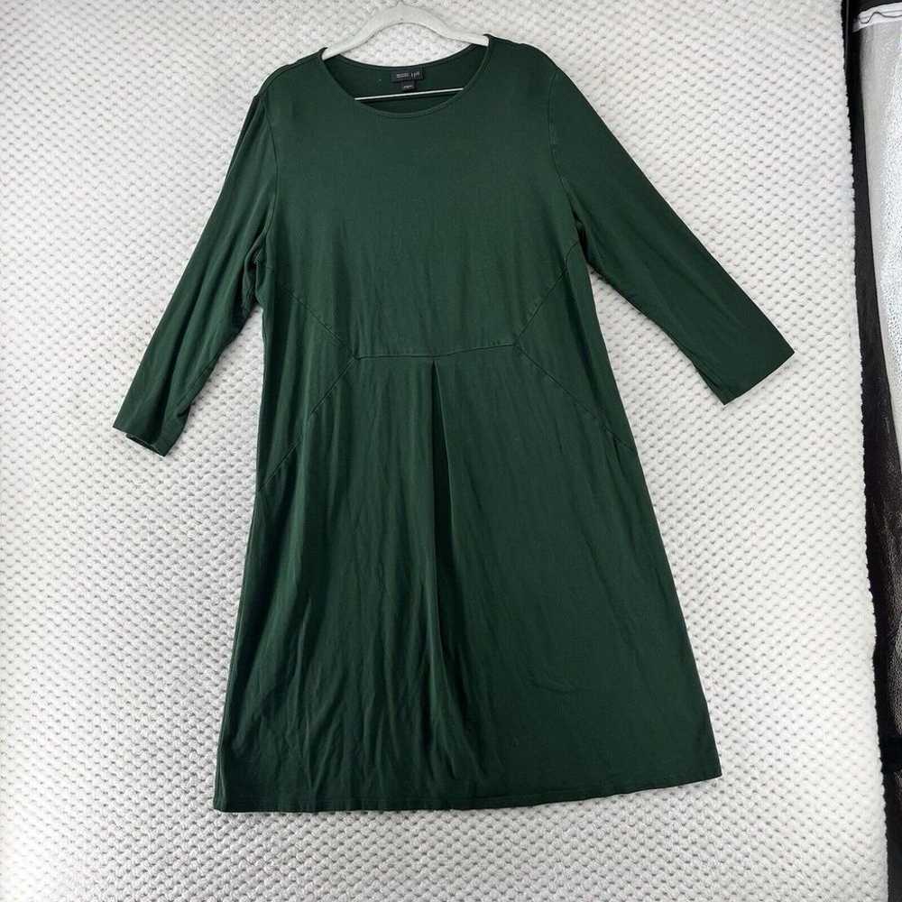 J Jill Wearever Dress Medium Green Long Sleeve Je… - image 1