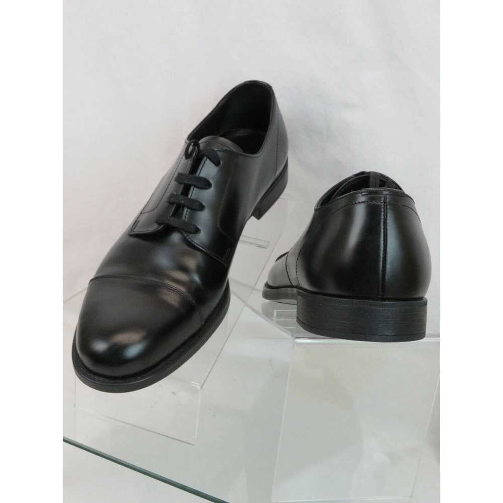 Prada 2EC103 BLACK LEATHER LETTERING LOGO CAP TOE… - image 5