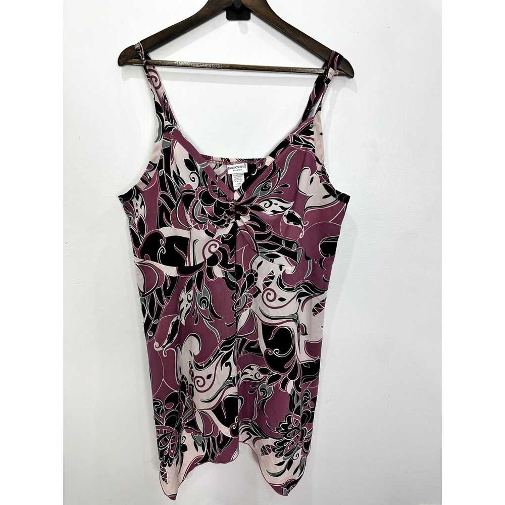 Fashion Bug Babydoll Top Womens 22W Purple Geomet… - image 1