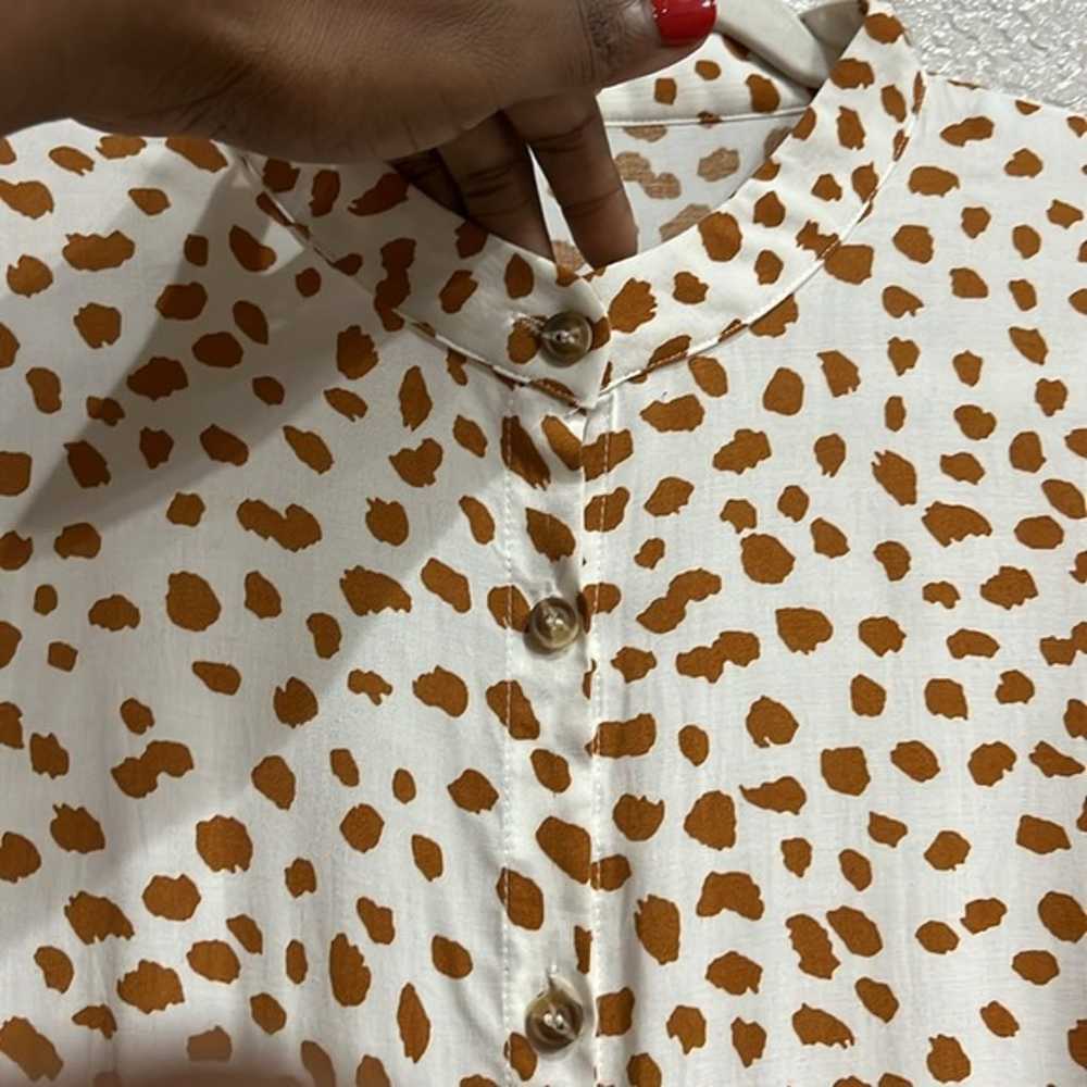 Ladies Polka Dot Print Shirt Dress Women Casual M… - image 5