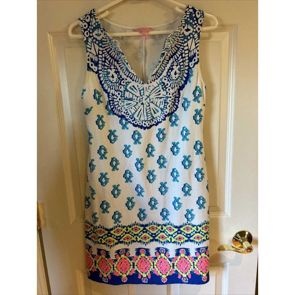 Lilly Pulitzer Harper Shift Dress To The Sea Turt… - image 1