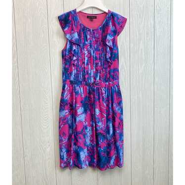 Banana Republic Pink Blue Ruffle Sleeveless Dress 