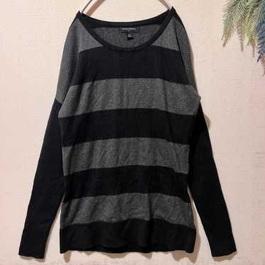 762【BANANA REPUBLIC】Striped Black Moe Sleeve Drop… - image 1