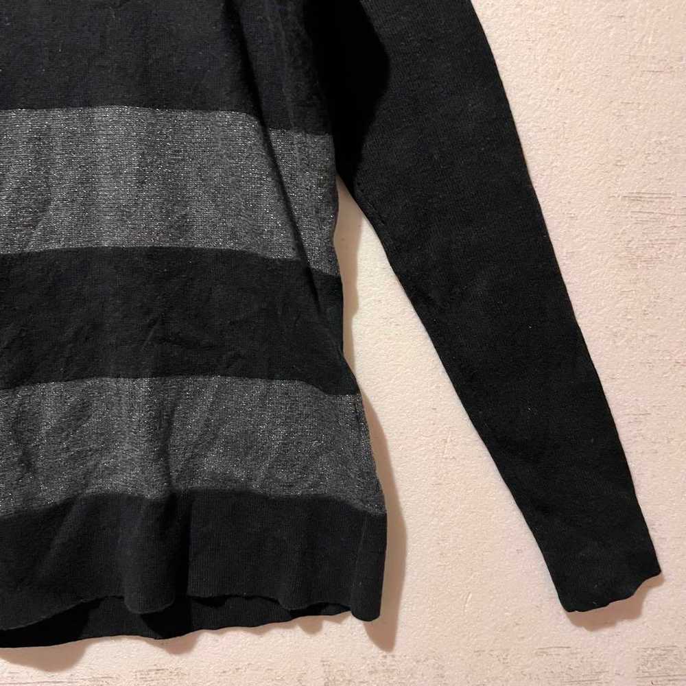 762【BANANA REPUBLIC】Striped Black Moe Sleeve Drop… - image 9