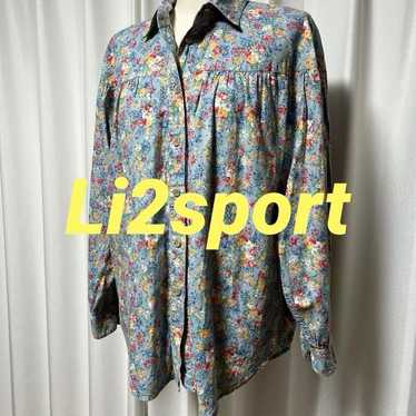 Li2 Sport USA Vintage Floral Raglan Shirt Blouse - image 1