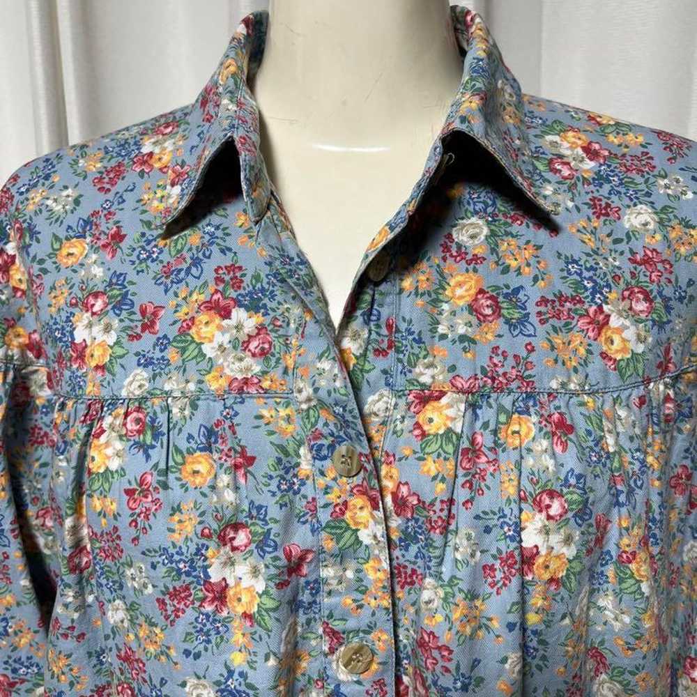 Li2 Sport USA Vintage Floral Raglan Shirt Blouse - image 7