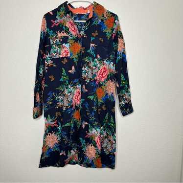 Soft Surroundings Floral Shirt Dress Button Front 