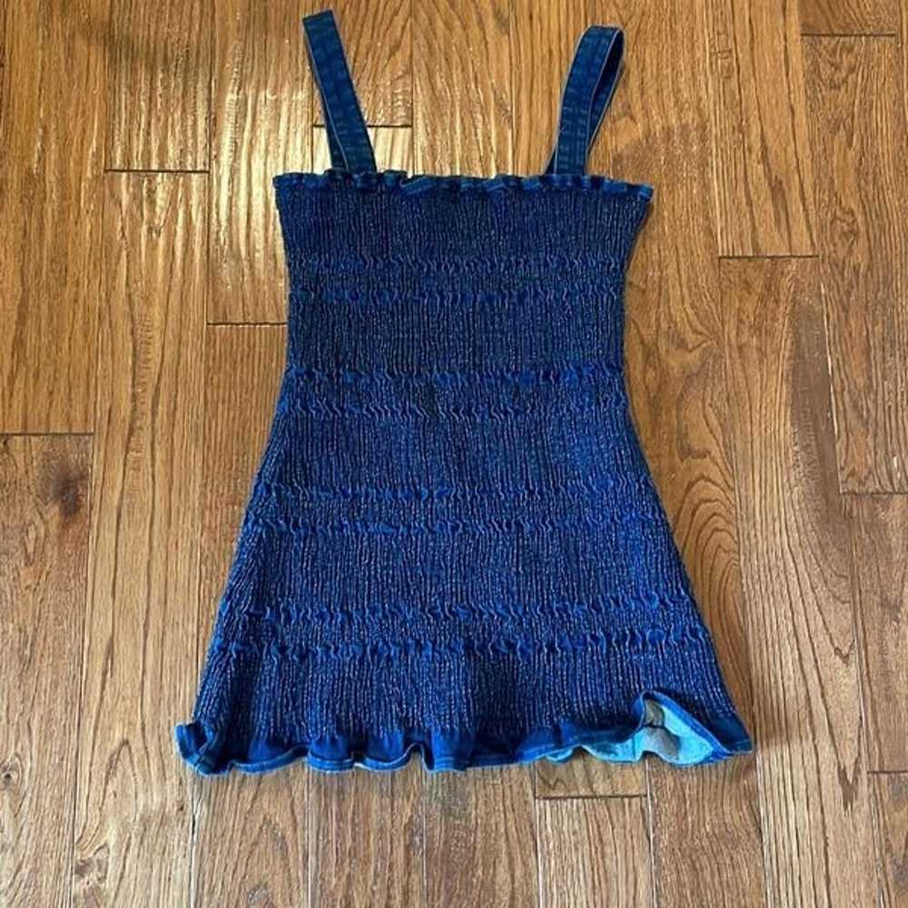 Urban Outfitters denim smocked mini dress size 6 - image 8