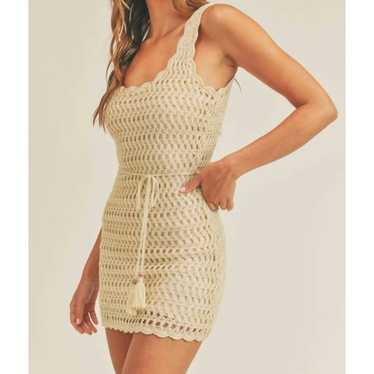 Crochet Knit Tank Mini Dress