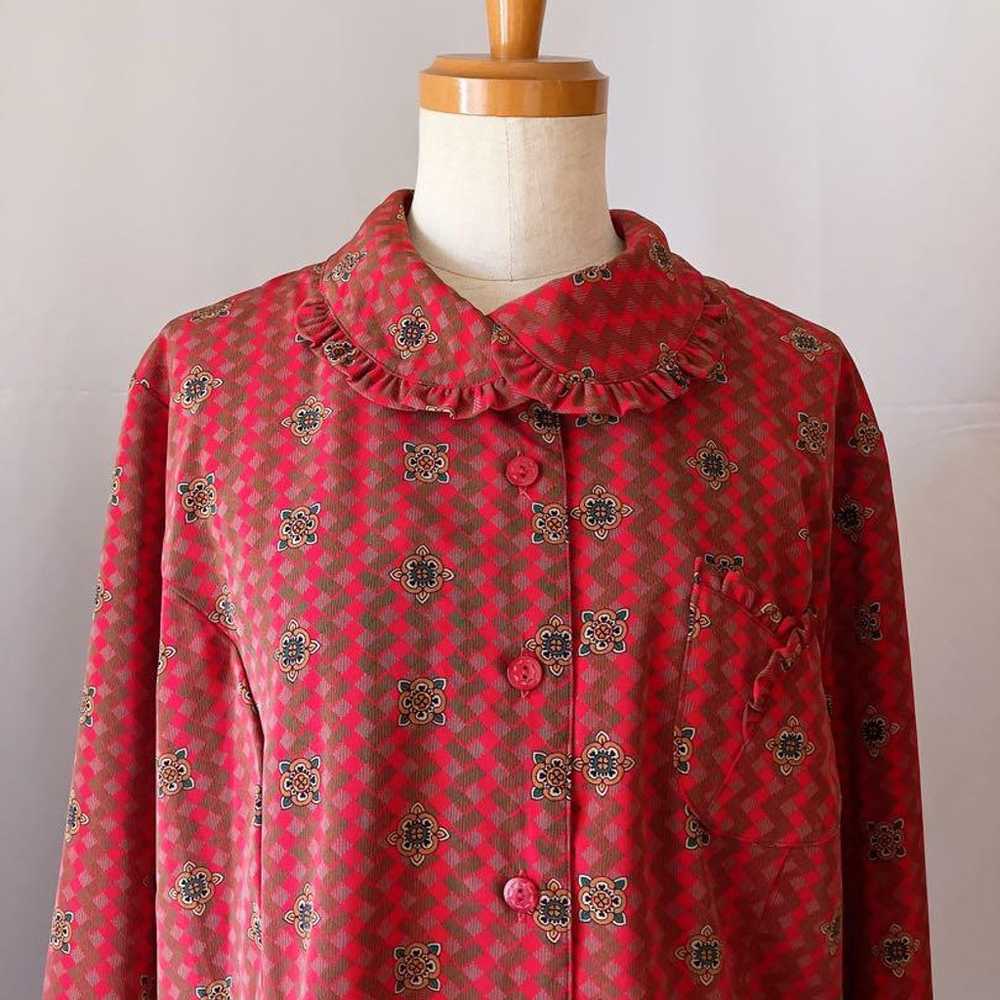 Used retro red patterned blouse vintage secondhand - image 10