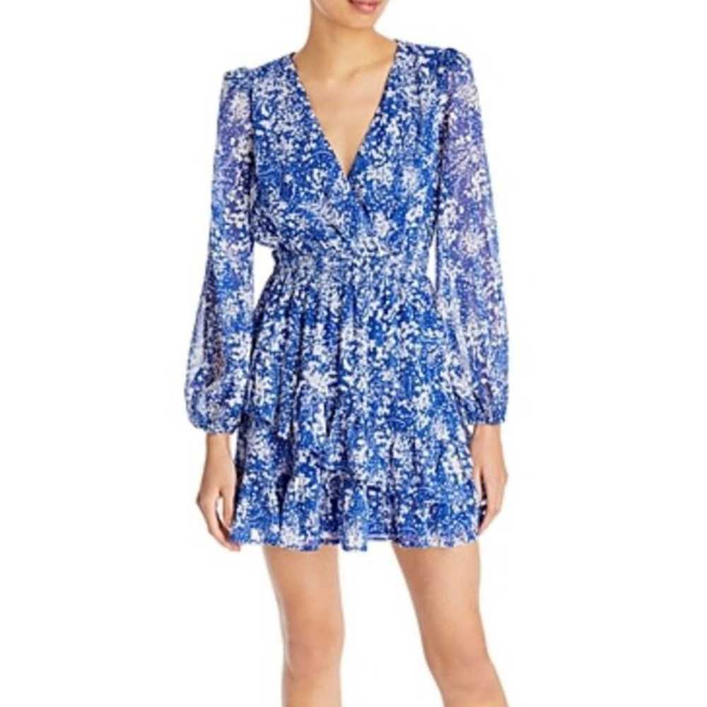 NWOT AQUA  Floral Print Ruffled Mini Dress, $100 - image 1