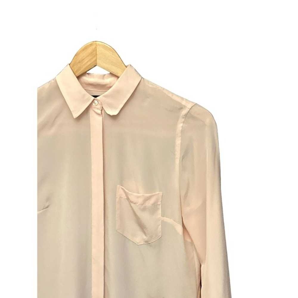 J Crew 365 Women's Pink Long Sleeve 100% Silk Col… - image 2