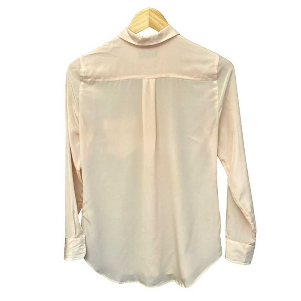 J Crew 365 Women's Pink Long Sleeve 100% Silk Col… - image 3