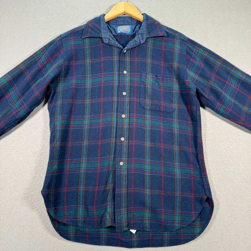 Vintage Pendleton Flannel Shirt Womens Large Blue… - image 3