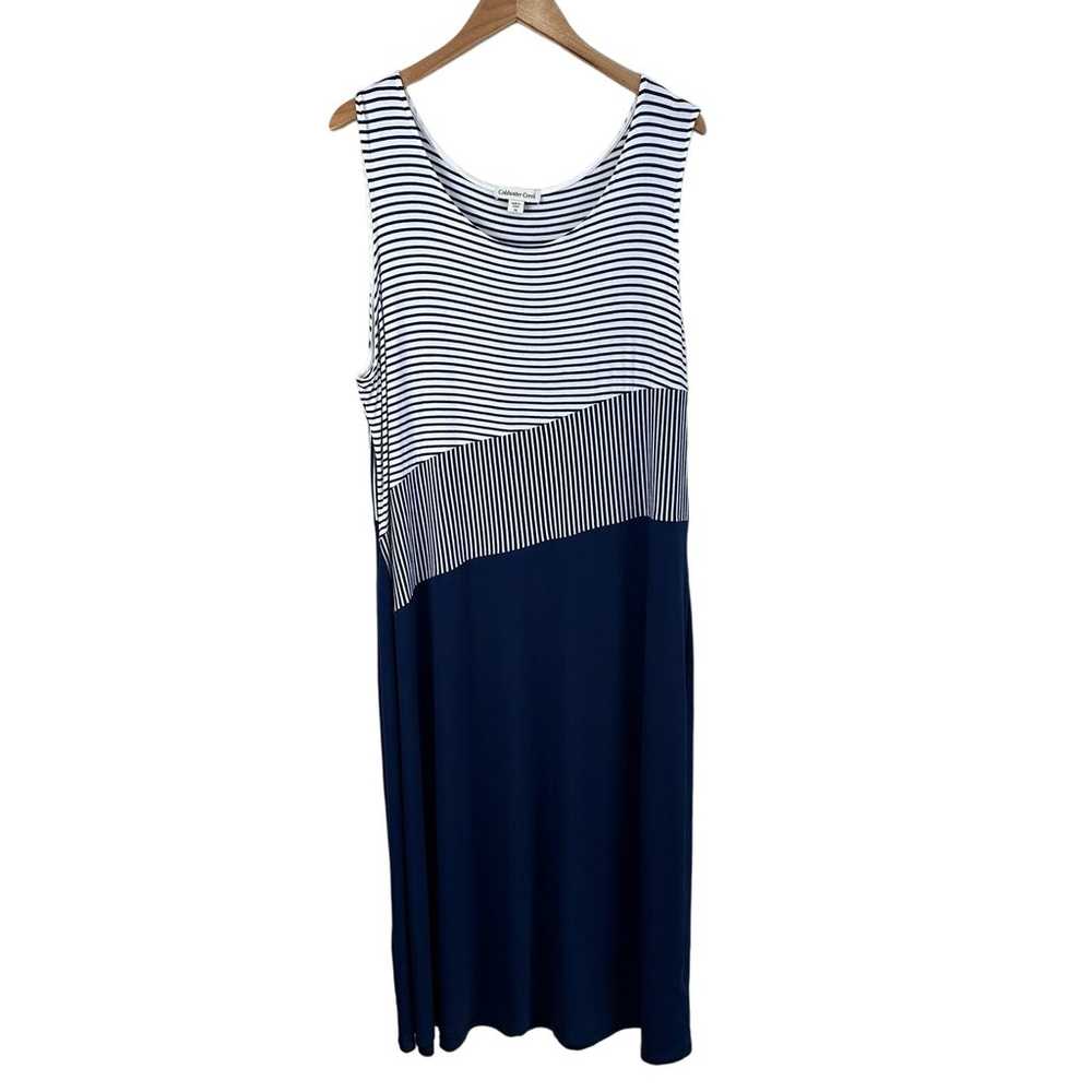 Coldwater Creek Blue White Stripe Colorblock Maxi… - image 1