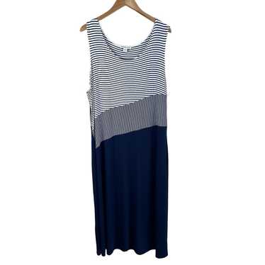 Coldwater Creek Blue White Stripe Colorblock Maxi… - image 1