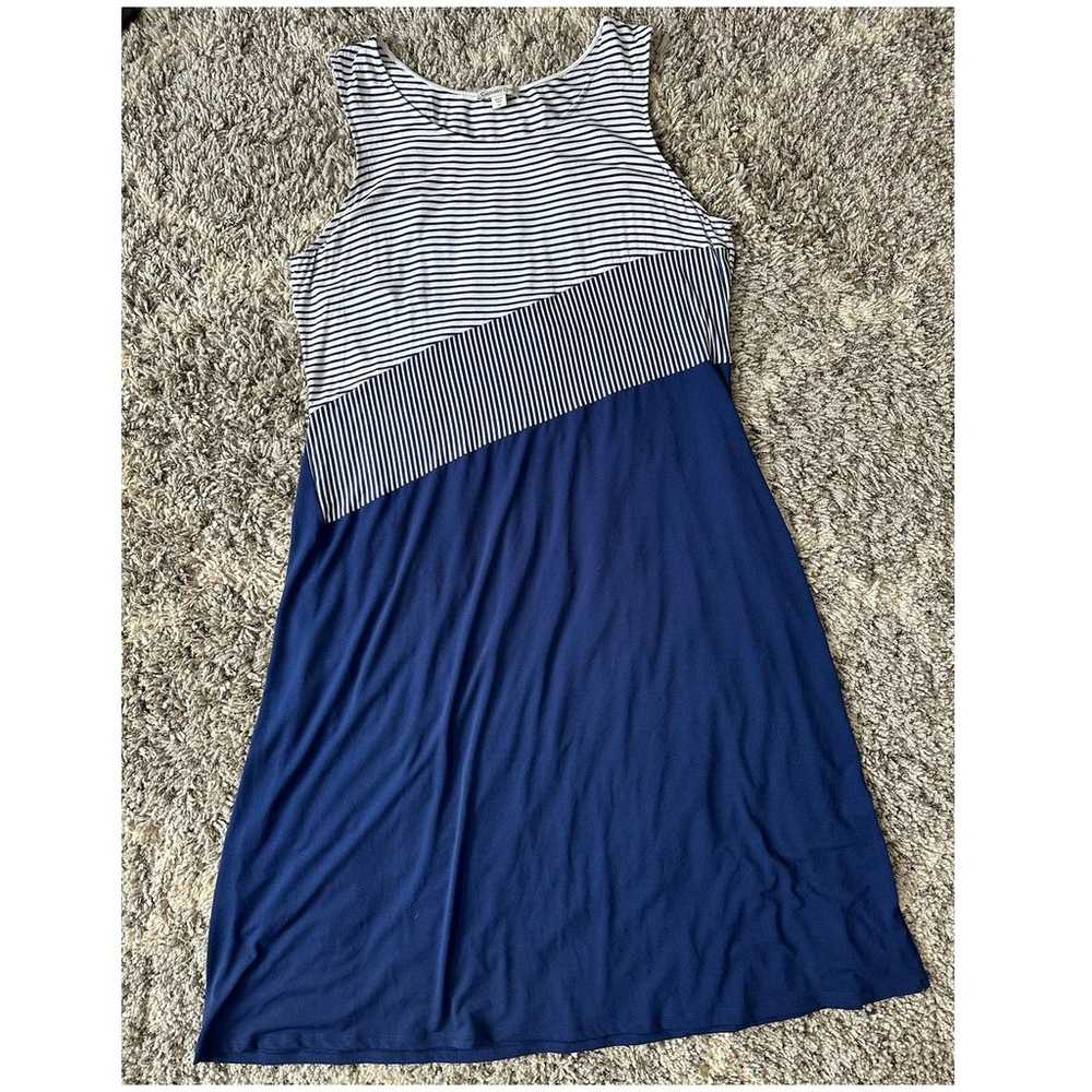 Coldwater Creek Blue White Stripe Colorblock Maxi… - image 3