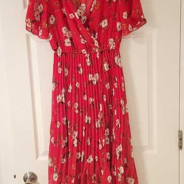 NWOT indigo rose red midi dress S