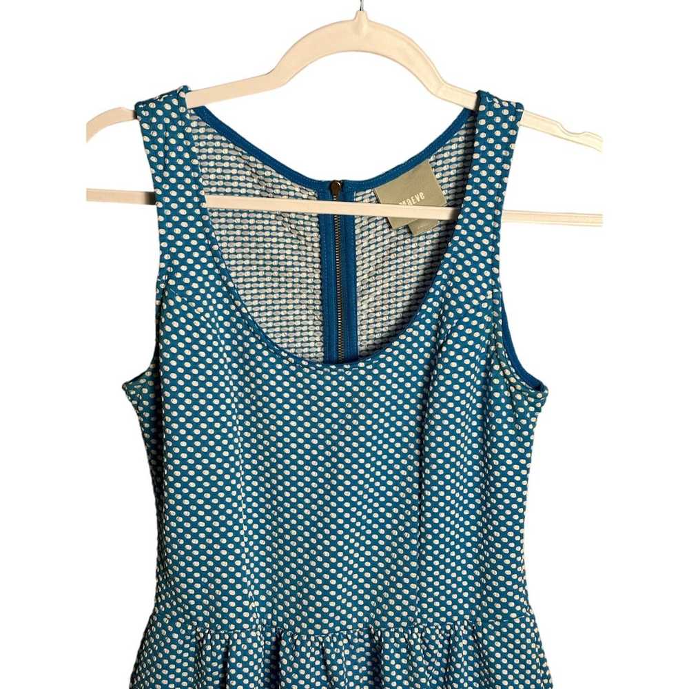 Maeve Anthropologie Sz S Blue and White Polka Dot… - image 3