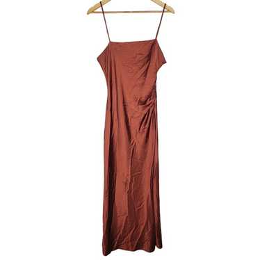 House of Harlow 1960 Satin Maxi Dress Rust Red Sid