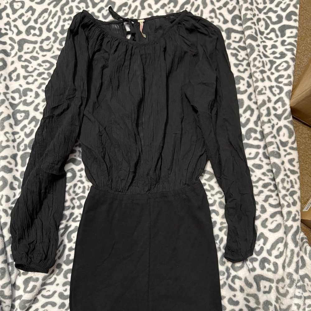 NWOT Free People Long Sleeve Open Tie Back Romper - image 1