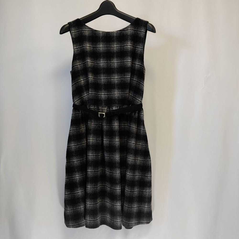 JILL STUART Black and Gray Checkered Sleeveless D… - image 1